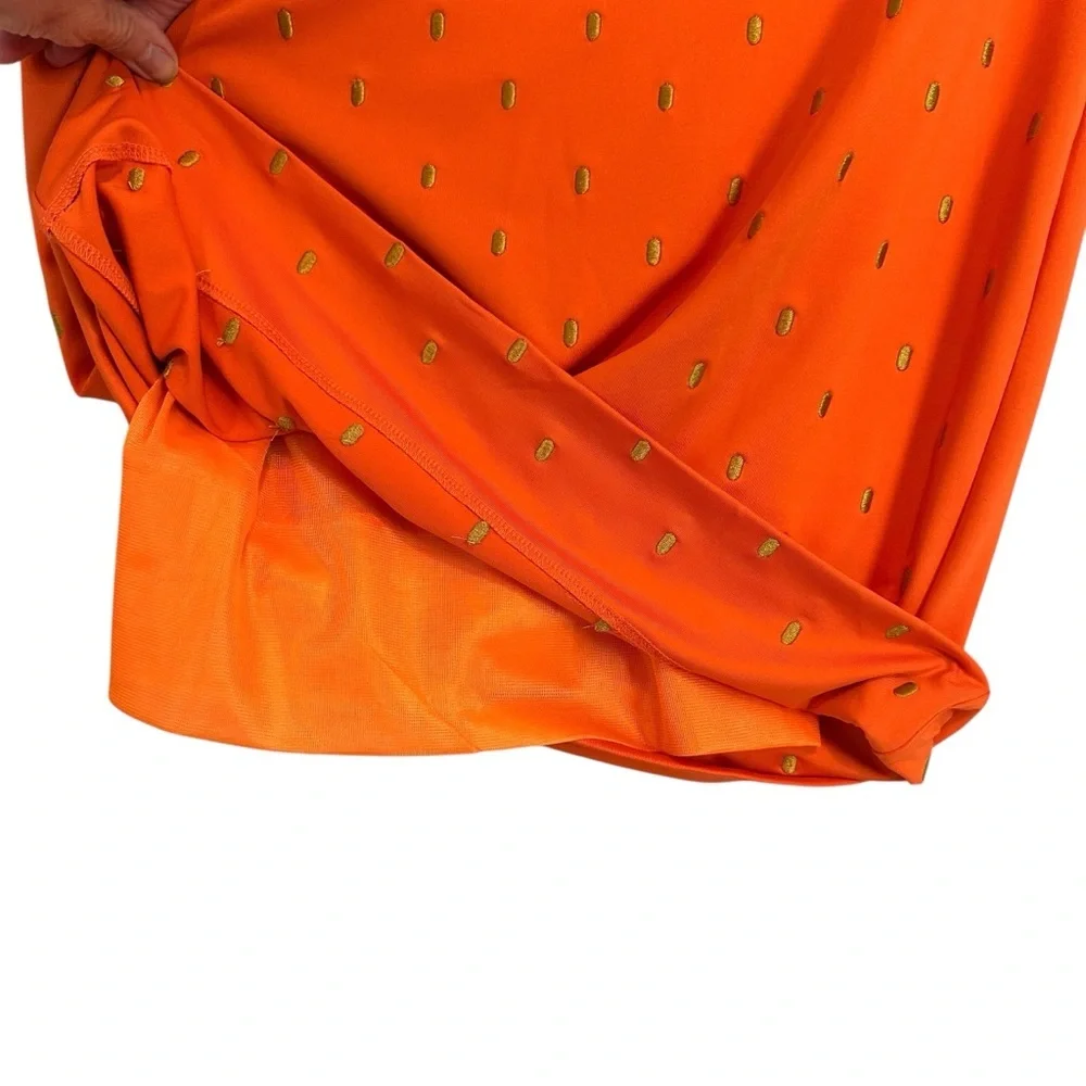 Gretchen‎ Scott Rocket Girl Dress Large Orange Embroidered Tunic Resort NWT